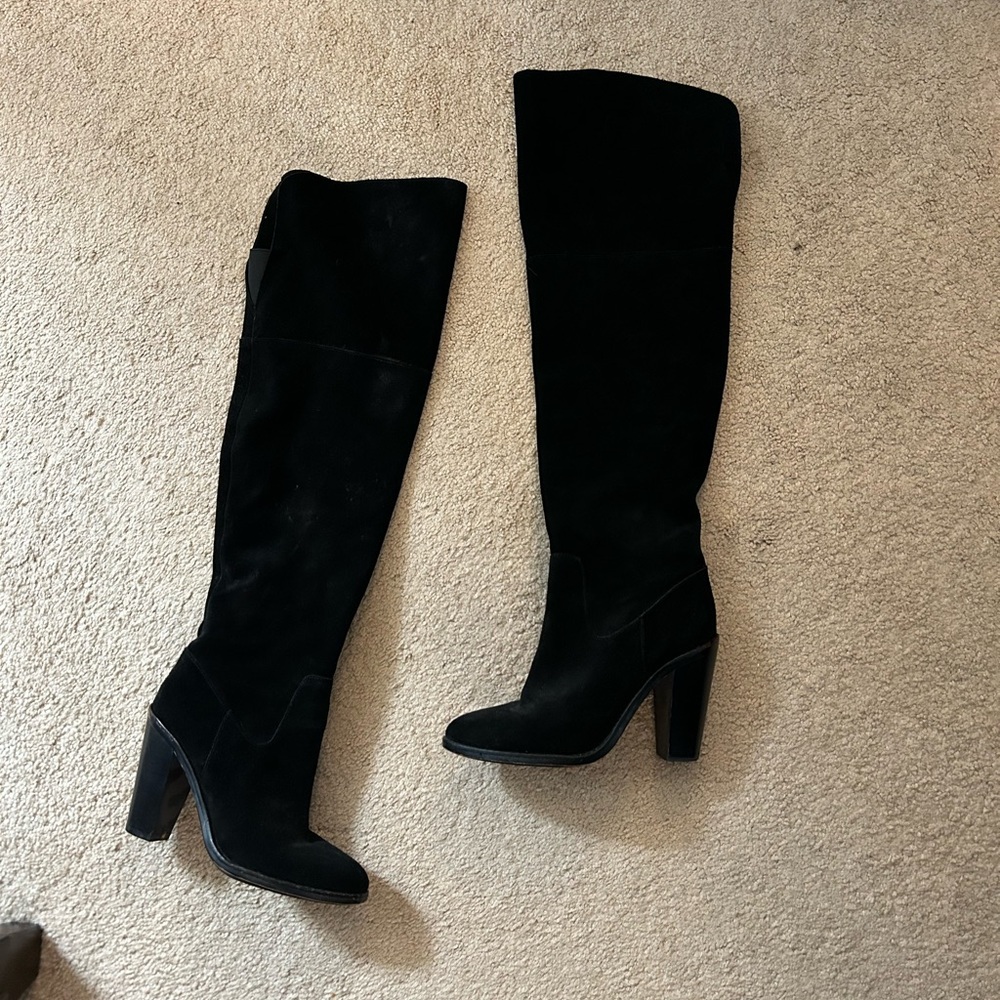 over the knee black boots